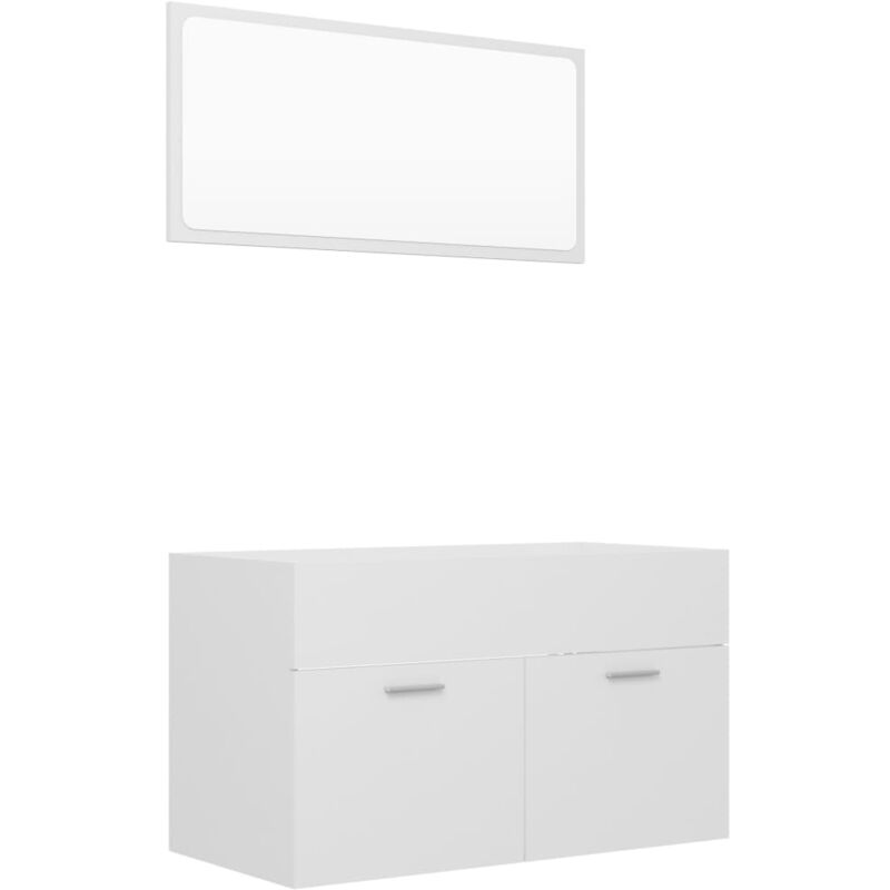 

Conjunto de muebles de baño 2 piezas aglomerado blanco - Blanco - Vidaxl