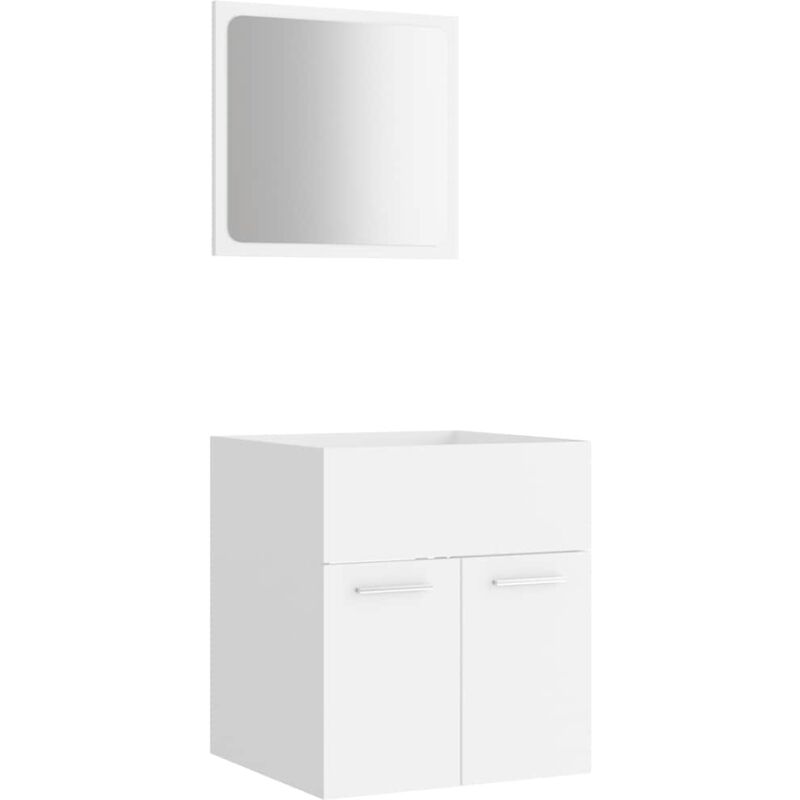 

Conjunto de muebles de baño 2 piezas aglomerado blanco - Blanco - Vidaxl