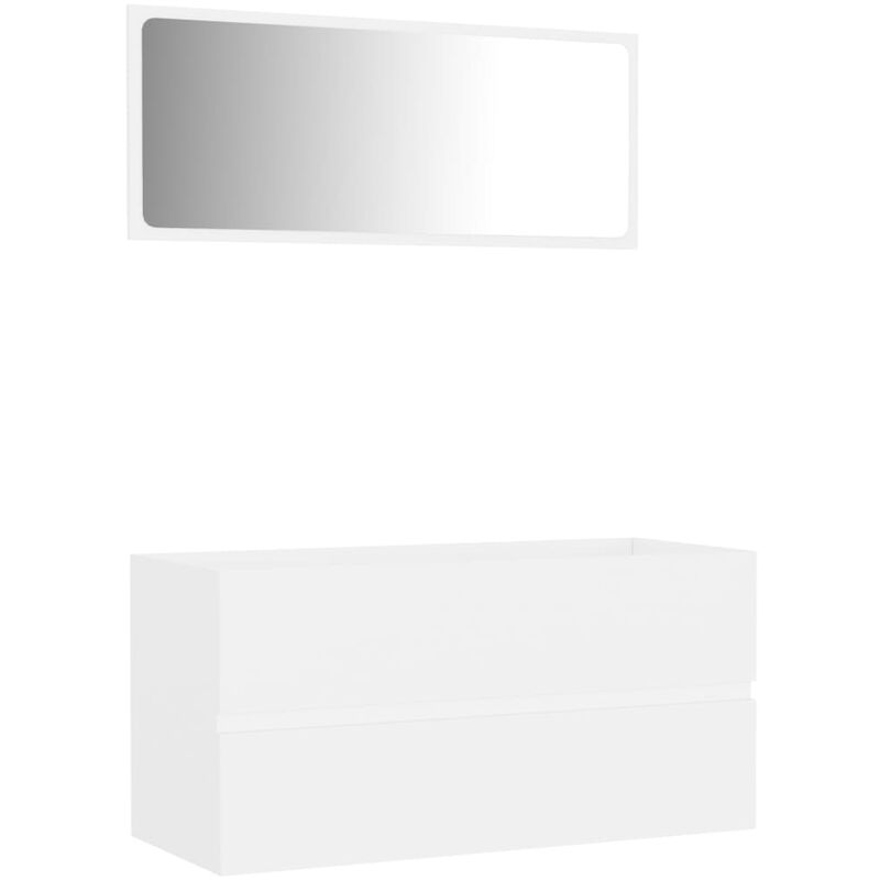 

Conjunto de muebles de baño 2 piezas aglomerado blanco - Blanco - Vidaxl