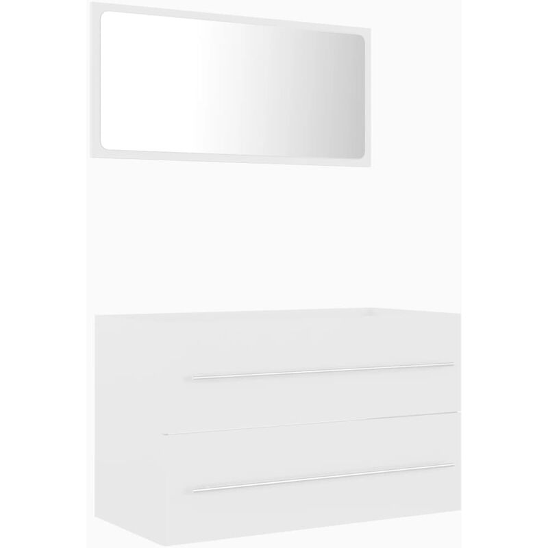 

Conjunto de muebles de baño 2 piezas aglomerado blanco - Blanco - Vidaxl