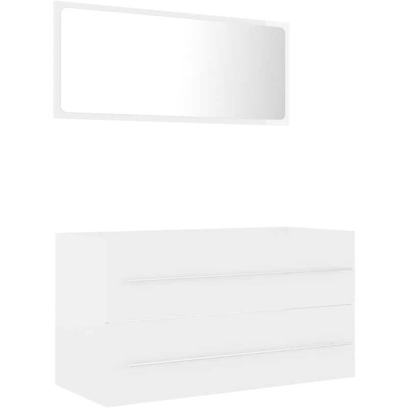 

Conjunto de muebles de baño 2 piezas aglomerado blanco - Blanco - Vidaxl