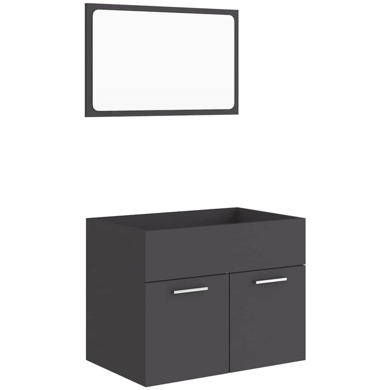 

vidaXL Conjunto de muebles de baño 2 piezas aglomerado gris - Gris