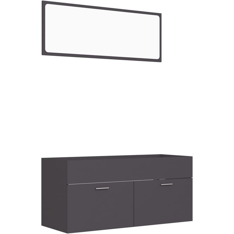 

Conjunto de muebles de baño 2 piezas aglomerado gris - Gris - Vidaxl