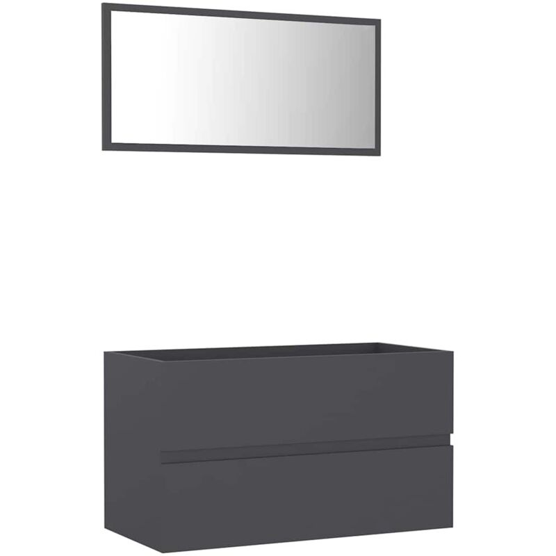 

Conjunto de muebles de baño 2 piezas aglomerado gris - Gris - Vidaxl