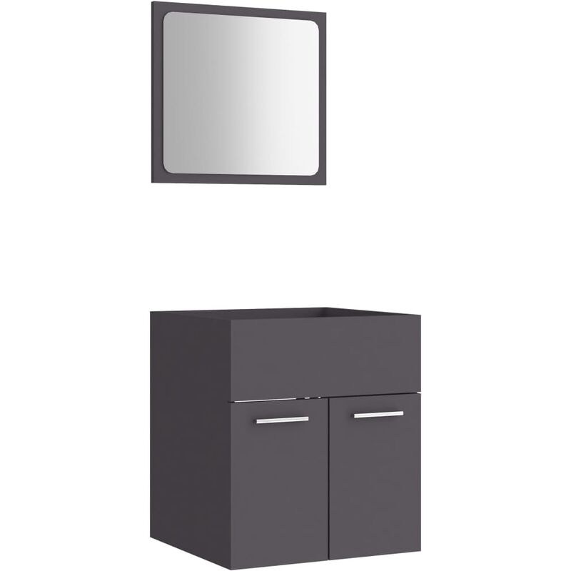 

Conjunto de muebles de baño 2 piezas aglomerado gris - Gris - Vidaxl