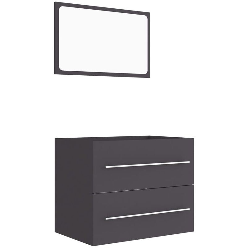 

Conjunto de muebles de baño 2 piezas aglomerado gris - Gris - Vidaxl