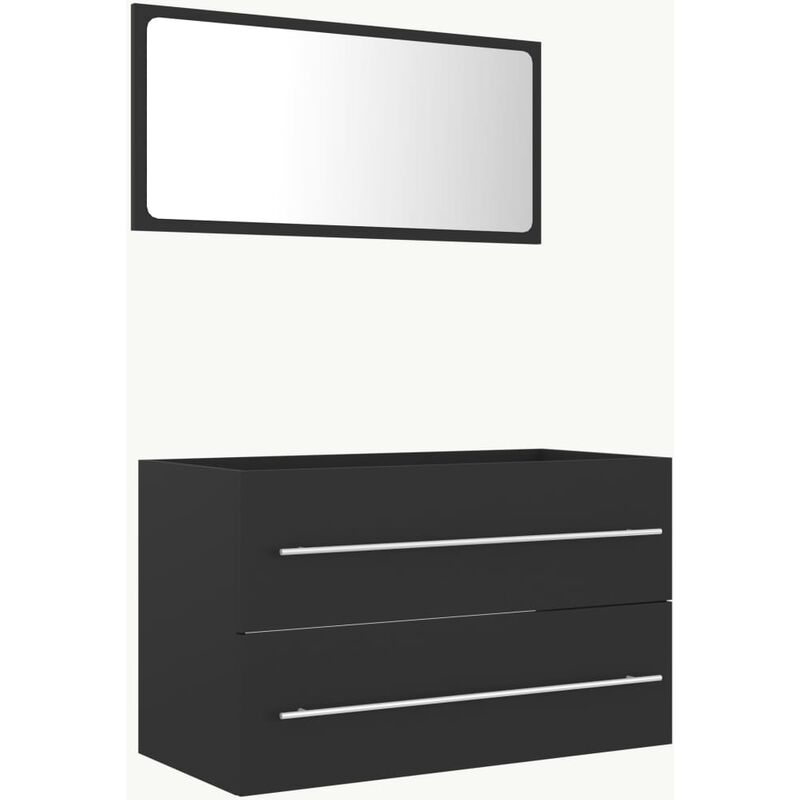 

Conjunto de muebles de baño 2 piezas aglomerado gris - Gris - Vidaxl