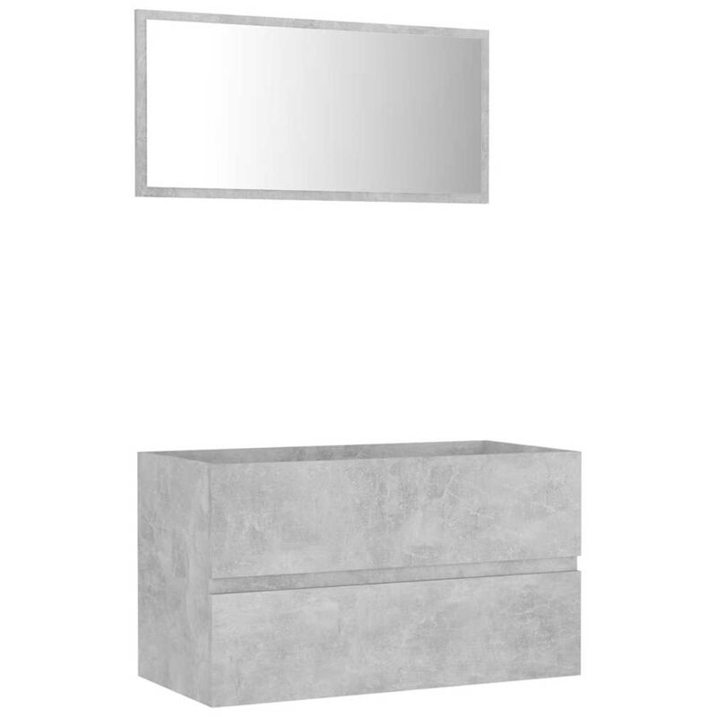 

Conjunto de muebles de baño 2 piezas aglomerado gris hormigón - Gris - Vidaxl