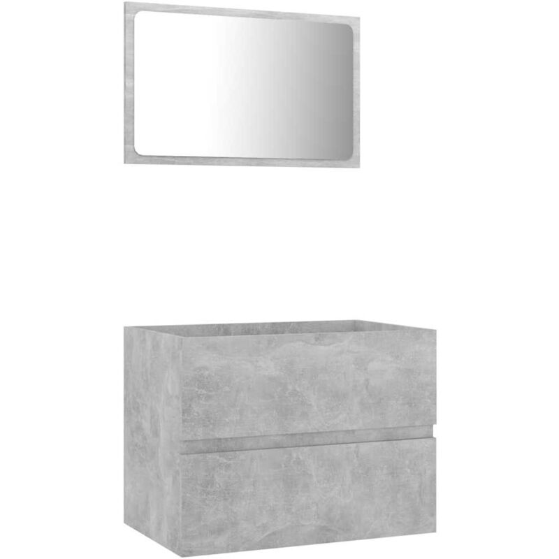 

Conjunto de muebles de baño 2 piezas aglomerado gris hormigón - Gris - Vidaxl