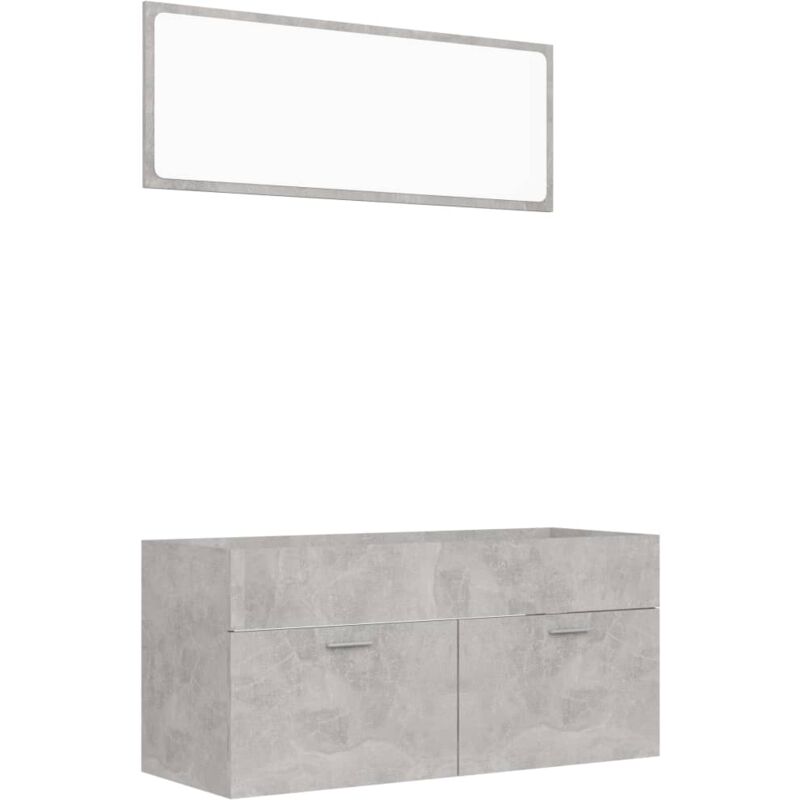 

Conjunto de muebles de baño 2 piezas aglomerado gris hormigón - Gris - Vidaxl