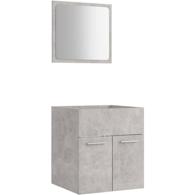 

Conjunto de muebles de baño 2 piezas aglomerado gris hormigón - Gris - Vidaxl