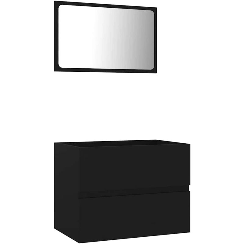 

Conjunto de muebles de baño 2 piezas aglomerado negro - Negro - Vidaxl