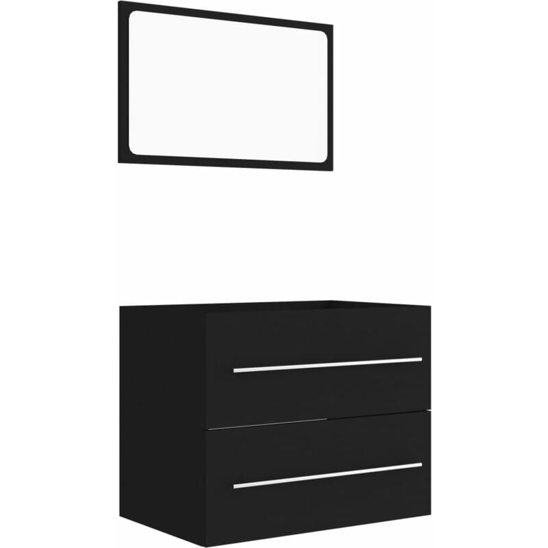 

Conjunto de muebles de baño 2 piezas aglomerado negro - Negro - Vidaxl