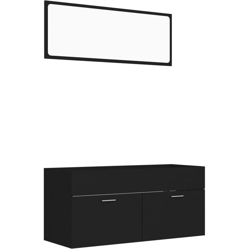 

Conjunto de muebles de baño 2 piezas aglomerado negro - Negro - Vidaxl