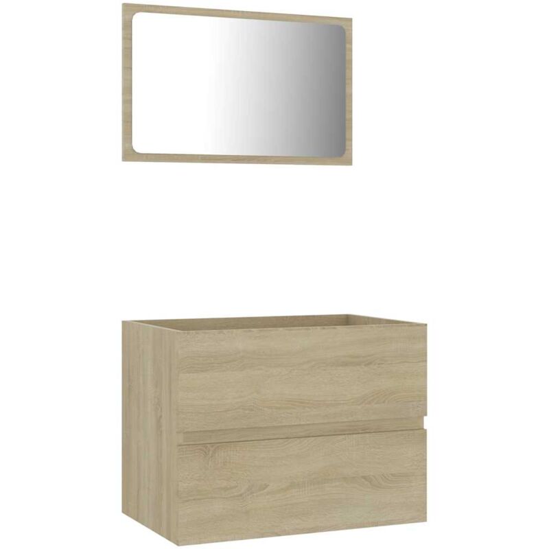 

Conjunto de muebles de baño 2 piezas aglomerado roble Sonoma - Marrón - Vidaxl