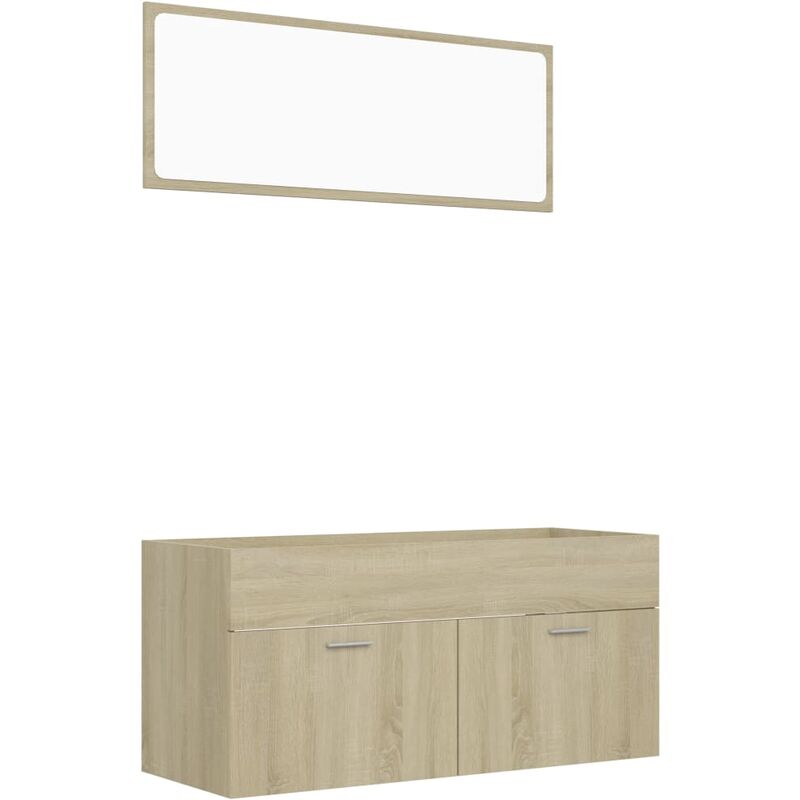 

Conjunto de muebles de baño 2 piezas aglomerado roble Sonoma - Marrón - Vidaxl