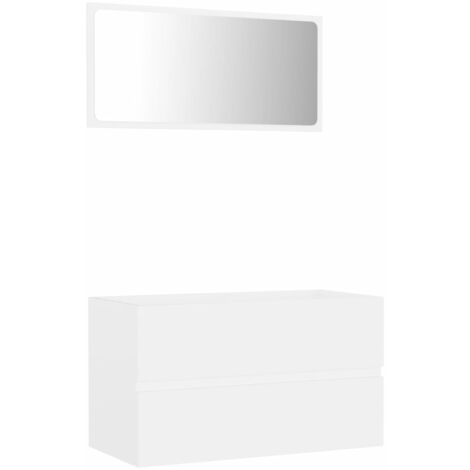 vidaXL Armario de lavabo aglomerado blanco y roble Sonoma 80x38,5x45cm - Blanco