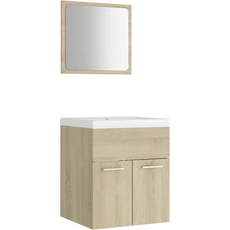 

vidaXL Conjunto de muebles de baño aglomerado roble Sonoma - Marrón