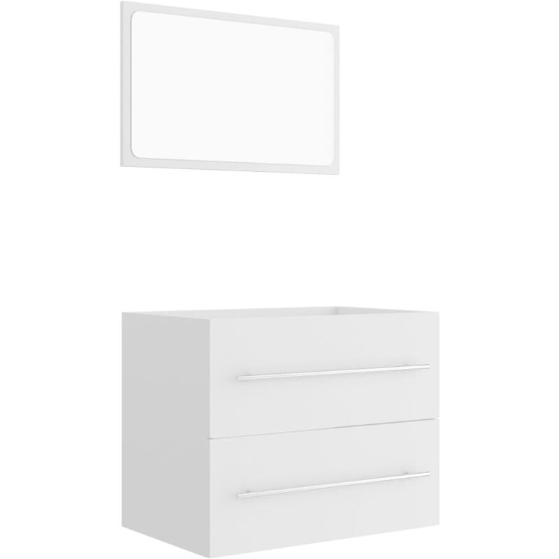 

Conjunto de muebles de baño 2 piezas aglomerado blanco - Blanco - Vidaxl