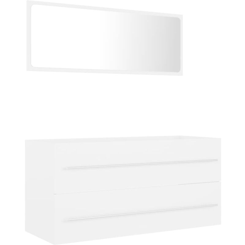 

Conjunto de muebles de baño 2 piezas aglomerado blanco - Blanco - Vidaxl