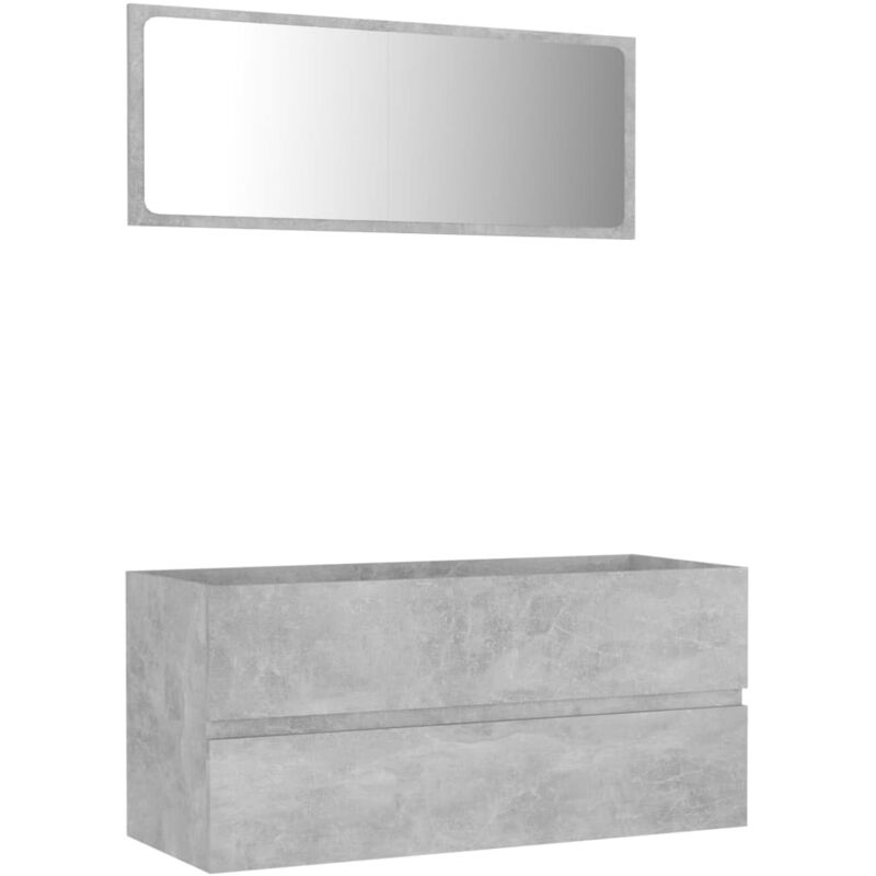 

Conjunto de muebles de baño 2 piezas aglomerado gris hormigón - Gris - Vidaxl