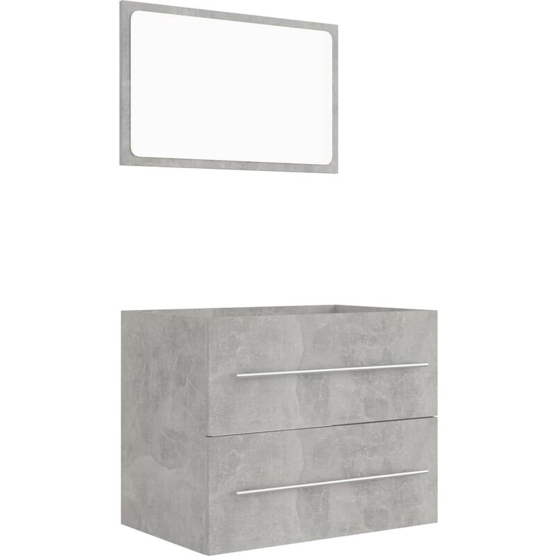 

Conjunto de muebles de baño 2 piezas aglomerado gris hormigón - Gris - Vidaxl