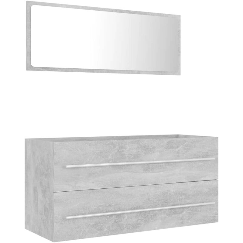 

vidaXL Conjunto de muebles de baño 2 piezas aglomerado gris hormigón - Gris