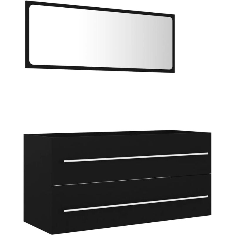 

vidaXL Conjunto de muebles de baño 2 piezas aglomerado negro - Negro