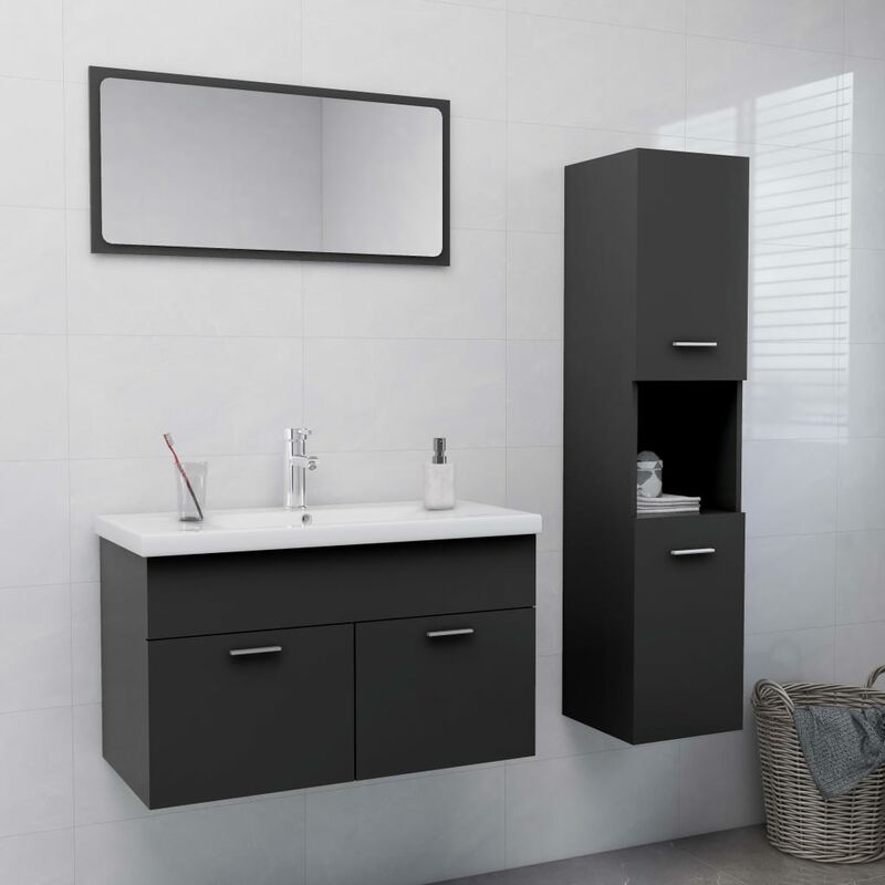 

Conjunto de muebles de baño aglomerado gris