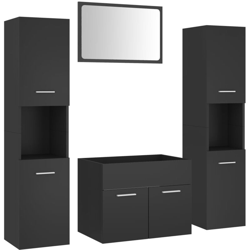 

Conjunto de muebles de baño aglomerado gris - Gris - Vidaxl