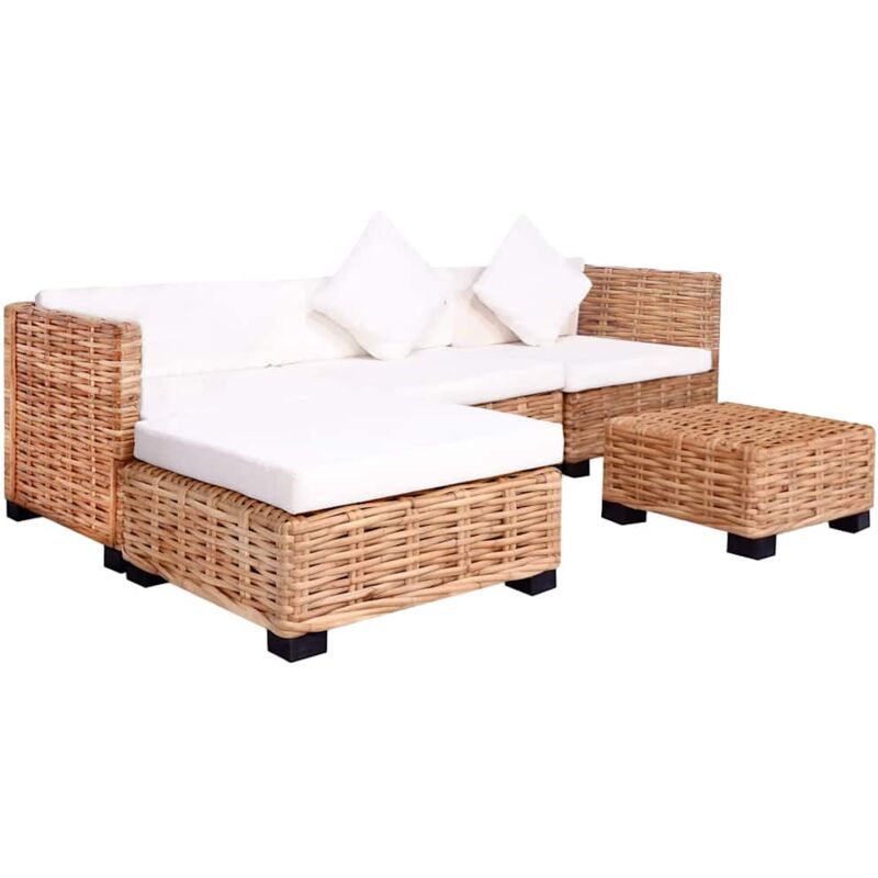 

Juego de sofás de 14 piezas ratán natural - Marrón - Vidaxl