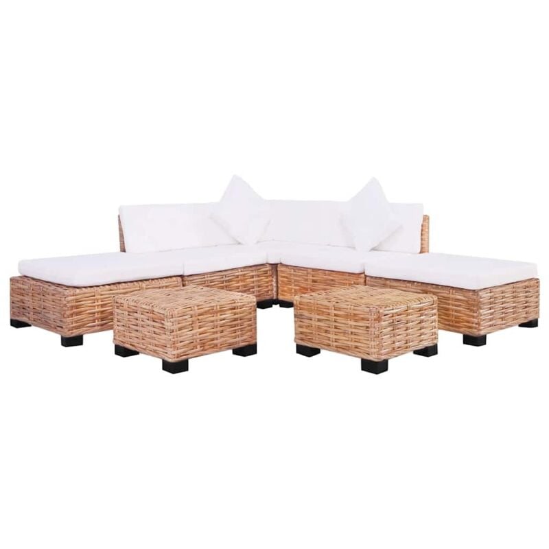 

Juego de sofás de 18 piezas ratán natural - Marrón - Vidaxl