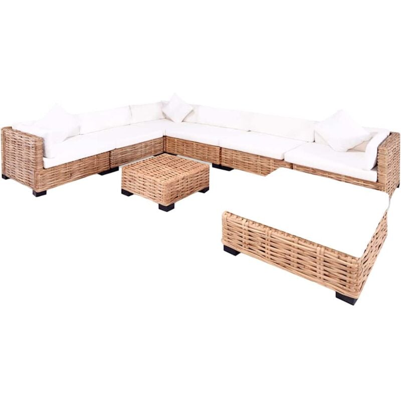 

Juego de sofás de 27 piezas ratán natural - Marrón - Vidaxl