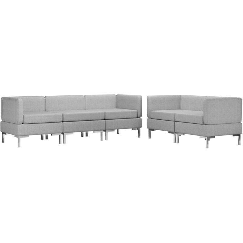 

vidaXL Conjunto de Sofás de 5 Piezas de Tela Gris Claro - Gris