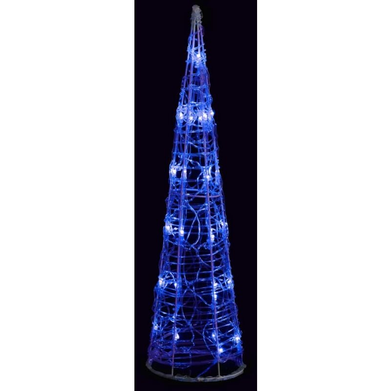 

vidaXL Cono de luz LED pirámide decorativo acrílico azul 60cm - Azul