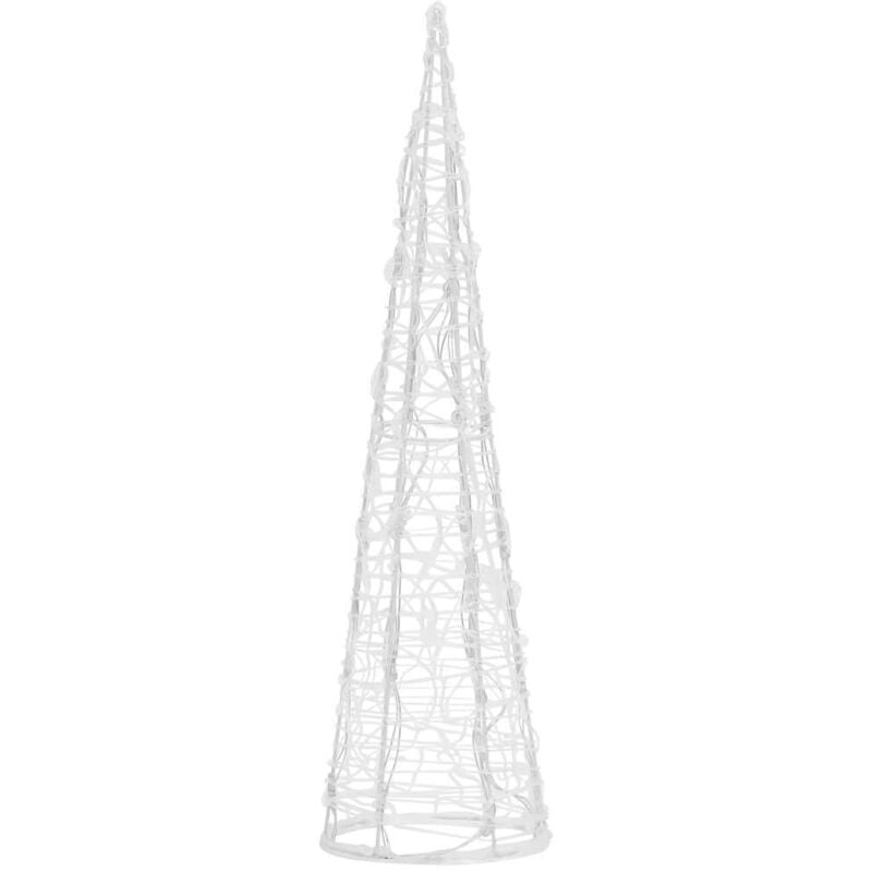 

Cono de luz LED pirámide decorativo acrílico blanco cálido 60cm - Blanco - Vidaxl