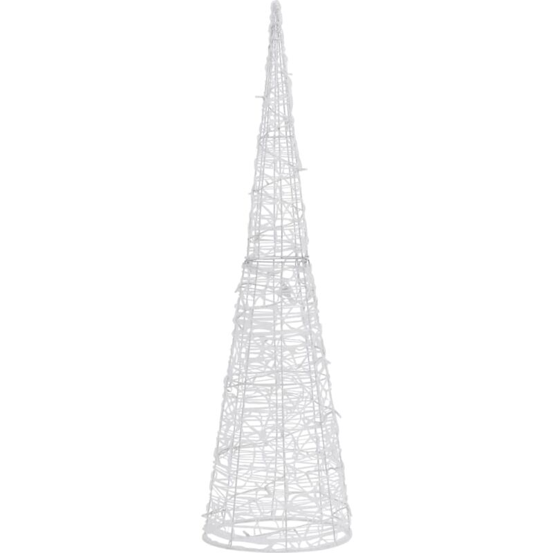 

Cono de luz LED pirámide decorativo acrílico blanco frío 120 cm - Blanco - Vidaxl