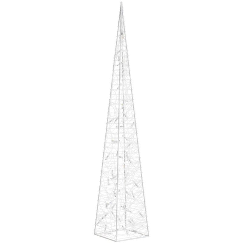 

vidaXL Cono de luz LED decorativo acrílico blanco frío 120 cm - Blanco
