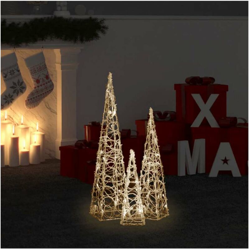 Set Coni Luce led Decorativi Acrilici Bianco Caldo...