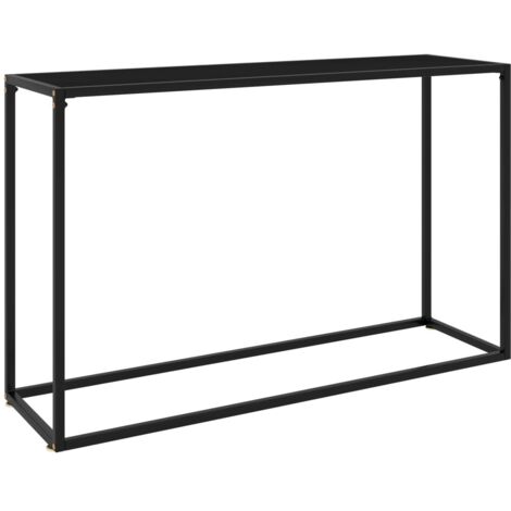 vidaXL Console Table Black 120x35x75 cm Tempered Glass