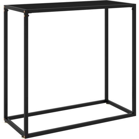 vidaXL Console Table Black 60x35x75 cm Tempered Glass - Black