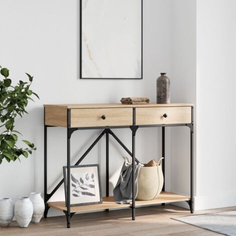vidaXL Console Table Sonoma Oak 100x39x78,5 cm Engineered Wood