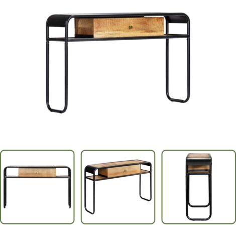 vidaXL Consolle vintage -  Tavolo Consolle 118x30x75 cm in Legno Massello di Mango