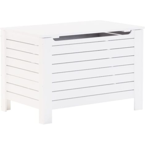 vidaXL Contenitore con Coperchio RANA Bianco 100x49x54cm Massello Pino