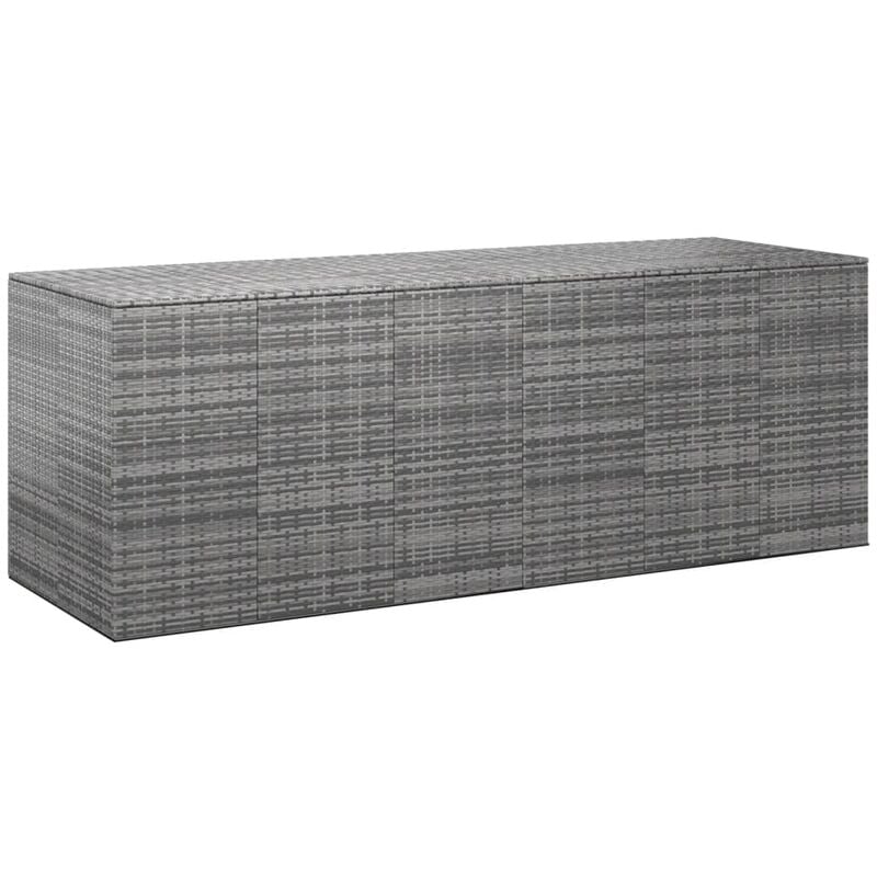 Contenitore da Giardino in Rattan PE 291x100,5x104 cm Grigio vidaXL 9130