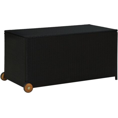 vidaXL Contenitore da Giardino Nero 120x65x61 cm in Polyrattan