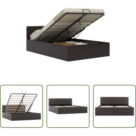 vidaXL Contenitore idraulico -  Giroletto Contenitore Idraulico Grigio Similpelle 140x200cm