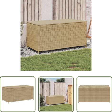 vidaXL Contenitore in rattan -  Contenitore da Giardino Beige Misto 190L in Polyrattan