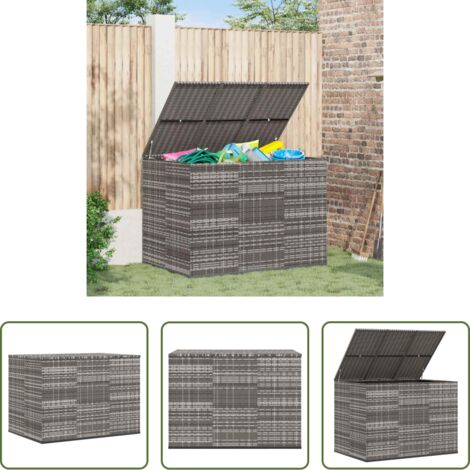 vidaXL Contenitore per cuscini -  Contenitore da Giardino in Rattan PE 145x100x103 cm Grigio