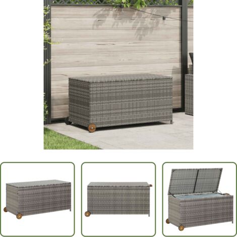vidaXL Contenitore per giocattoli -  Contenitore da Giardino Grigio Chiaro 120x65x61 cm Polyrattan